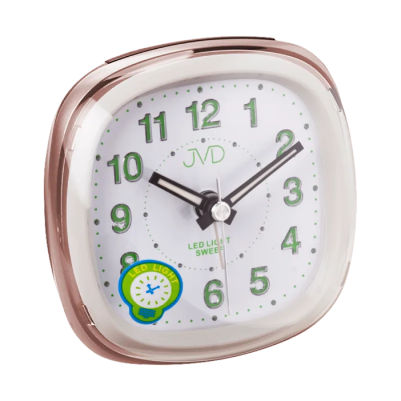 Ručkový netikající svítící budík JVD sweep SRP813.5 s LED osvětlením