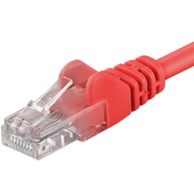 PremiumCord Patch kábel UTP RJ45-RJ45 level 5e 0.25m červená sputp002R