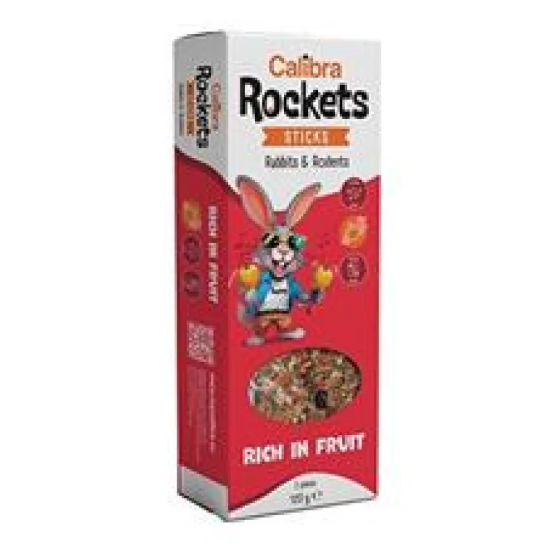 Calibra Rockets Sticks Rabbits&Rodents Fruits 120g