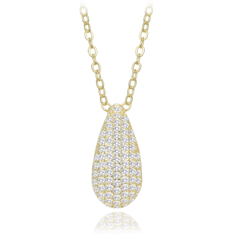 MINET Pozlacený stříbrný náhrdelník kapka JMAN0565XN42