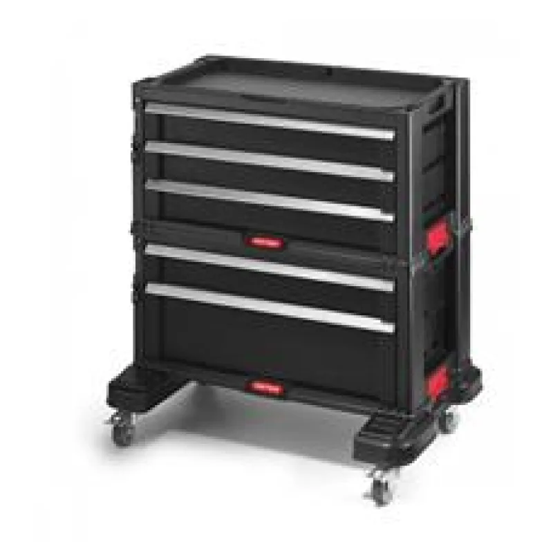 Keter Skříňka s 5 šuplíky na kolečkách černá