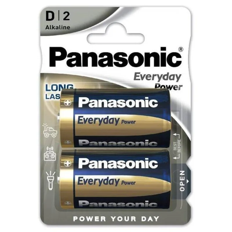 Panasonic Alkalická baterie LR20EPS/ 2BP Everyday Power (Blistr 2 ks)…