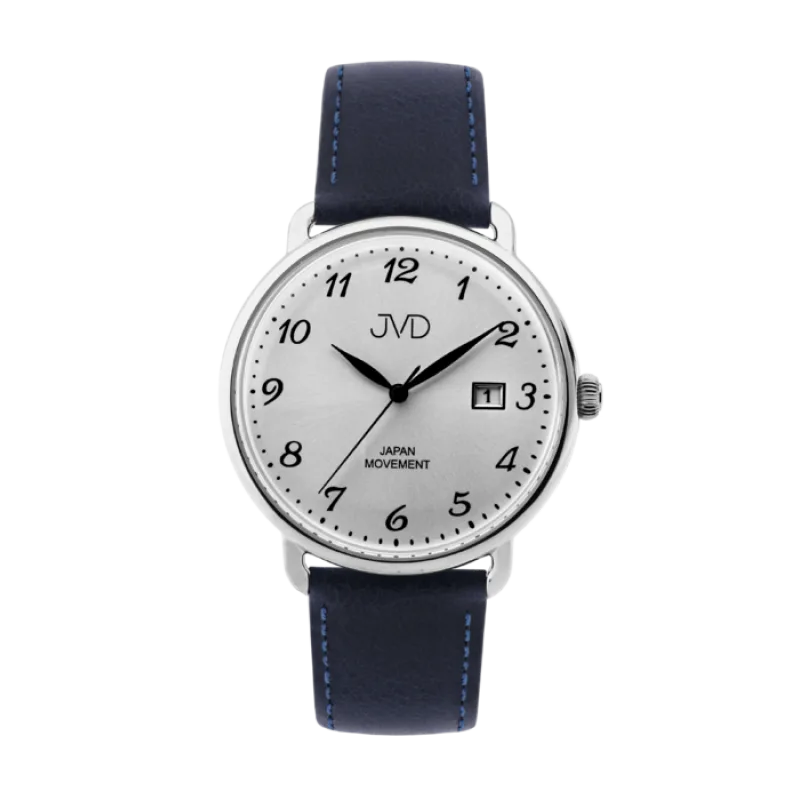 Pánské klasické módní hodinky JVD JC003.1 s řemínkem z pravé kůže