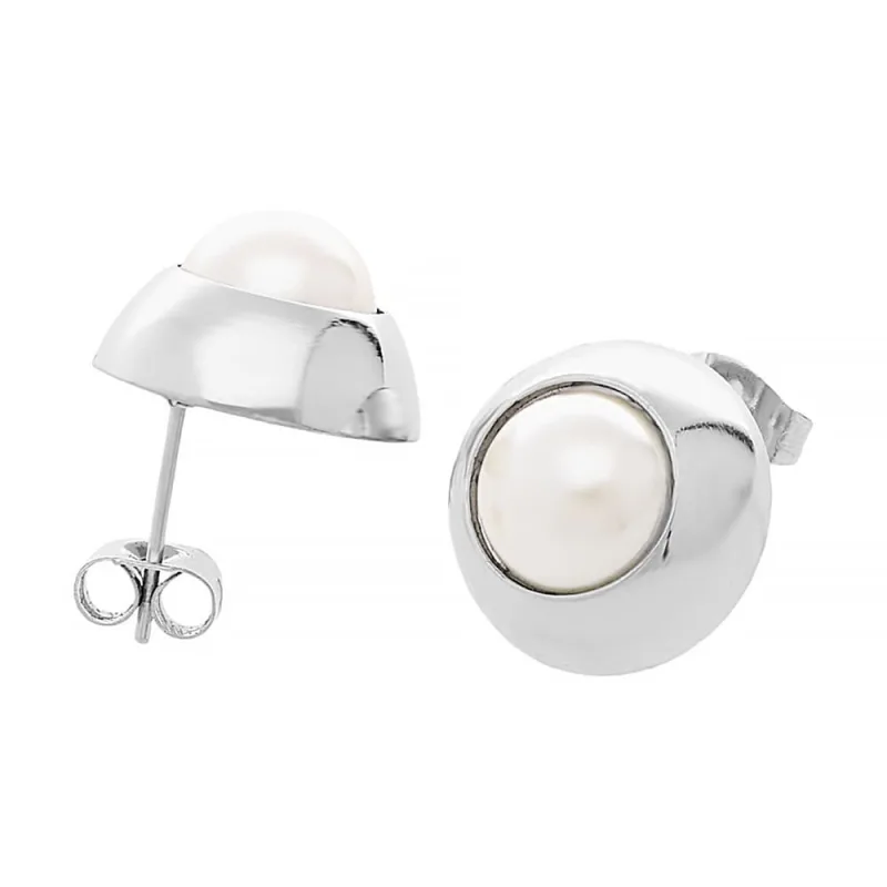 MPM Dámské ocelové nerezové náušnice 6934 - stříbrnobílé barvy