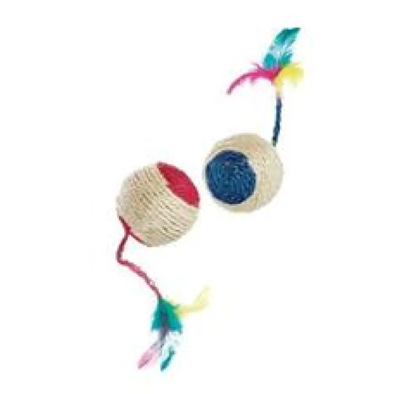 Hračka kočka Míček sisalový 6 cm různé barvy 1 ks
