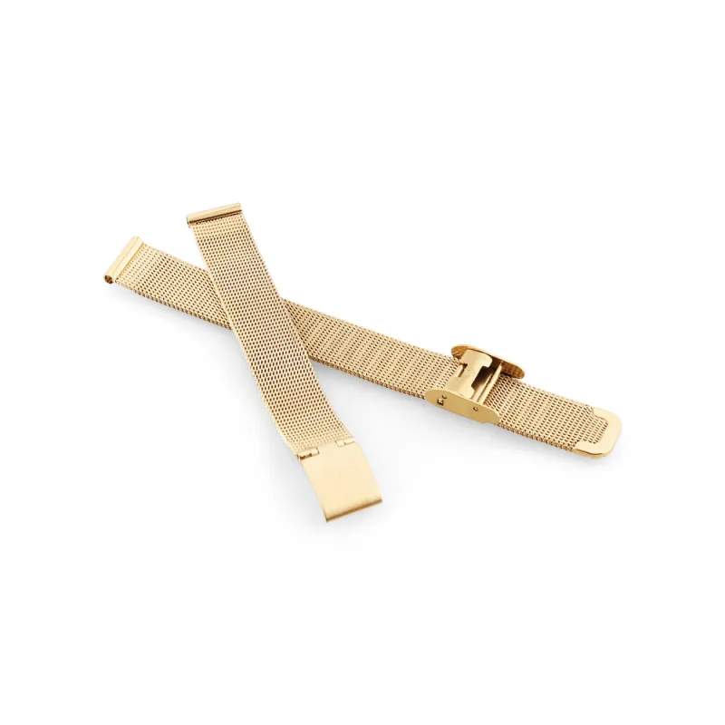 JVD Dámský zlatý kovový řemínek na hodinky milánský tah 17mm JVD RJ-TS67