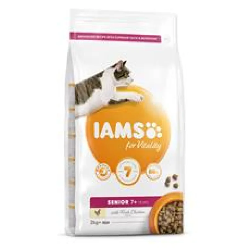IAMS for Vitality Senior Cat Food with Fresh Chicken 2 kg