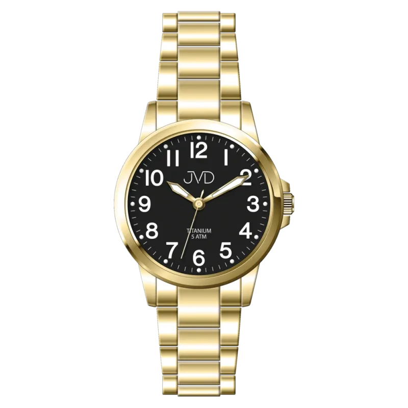 JVD Dámské luxusní zlacené titanové hodinky JVD J5035.4