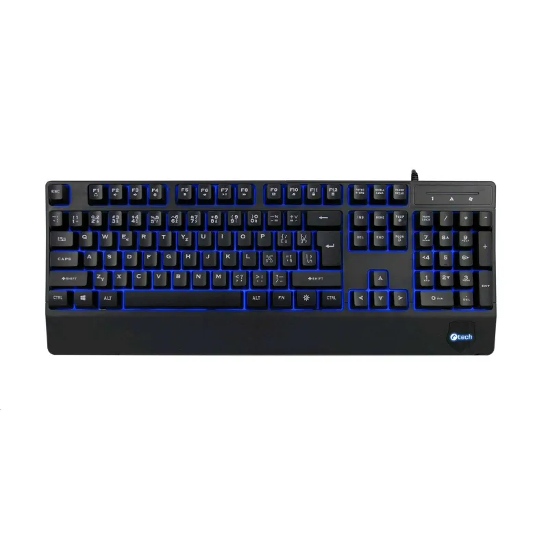 C-TECH Klávesnice KB-104BK, USB, 3 barvy podsvícení, černá, CZ/ SK KB…