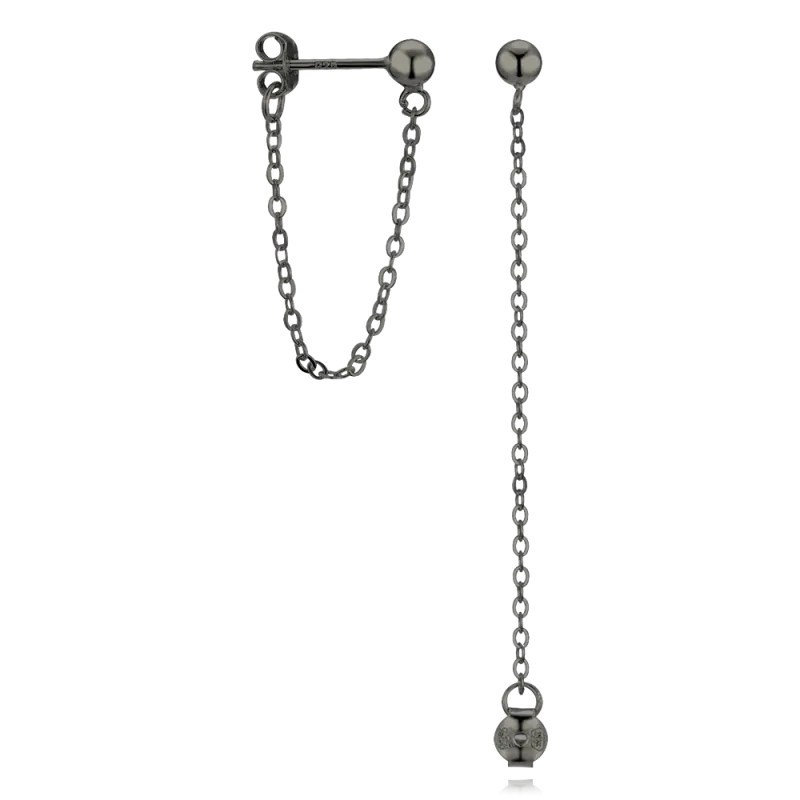 MINET Rose gold stříbrné náušnice s řetízkem JMAN0638BE00