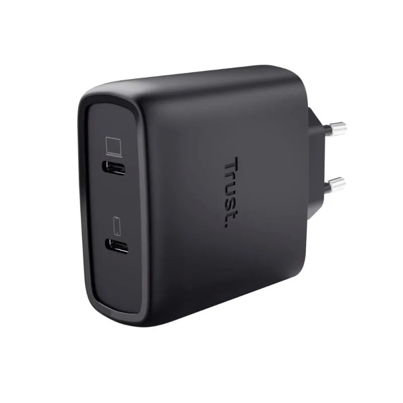 TRUST GaN Nabíječka MAXO 65W 2-Port, USB-C, černá 25525