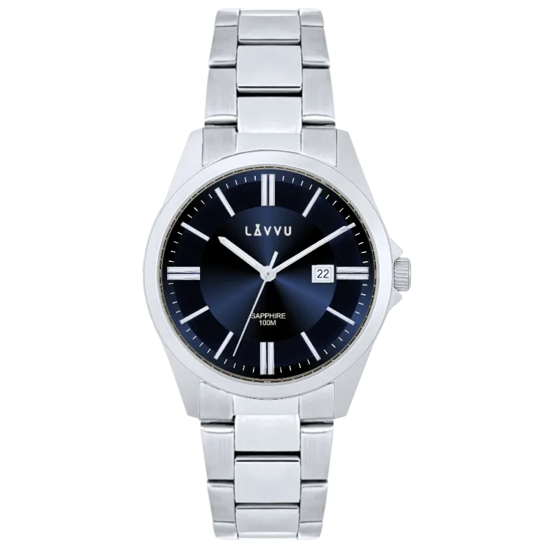 LAVVU Pánské náramkové hodinky se safírovým sklem HALLAND Blue LWM0300
