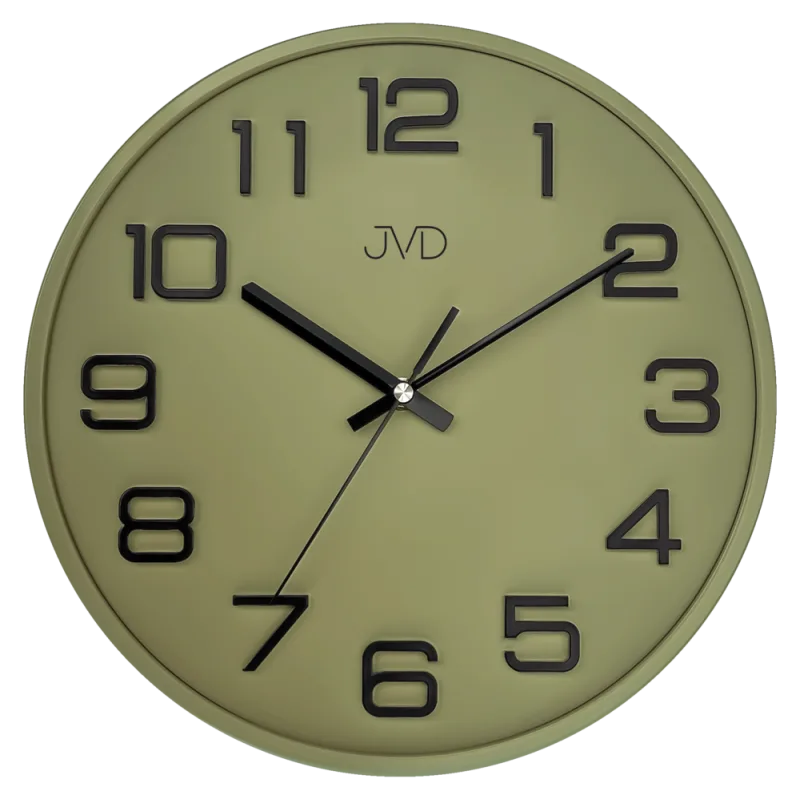 JVD Plastové pastelové nástěnné tiché zelené netikající hodiny JVD HX2472.12