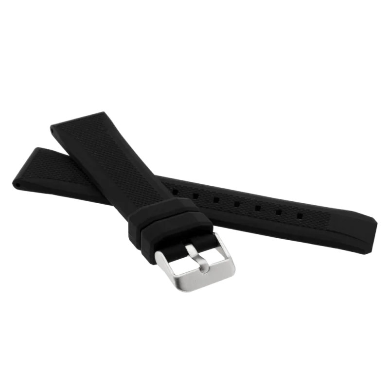 JVD Pánský černý silikonový řemínek na hodinky RP 121/22