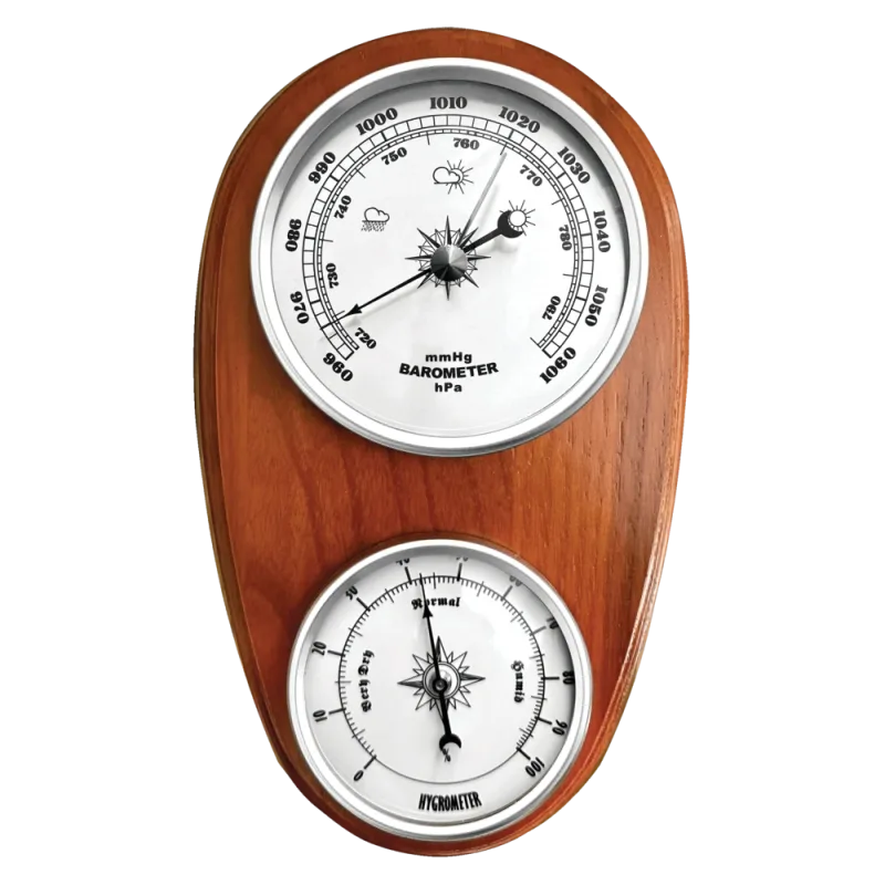 JVD Dřevěný hranatý vlhkoměr a barometr JVD BA231/41