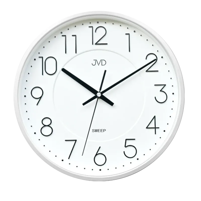 JVD Bílé nástěnné tiché netikající hodiny JVD HX2495.2