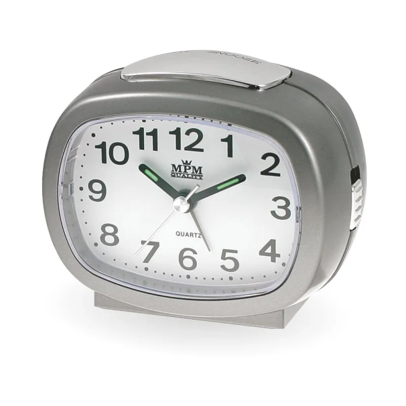 MPM ŠEdý analogový budík MPM C01.2549