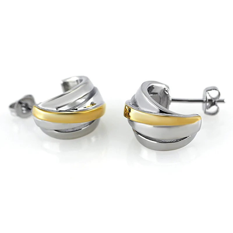 MPM Ocelové náušnice z chirurgické oceli Earrings 7510 - Bicolor