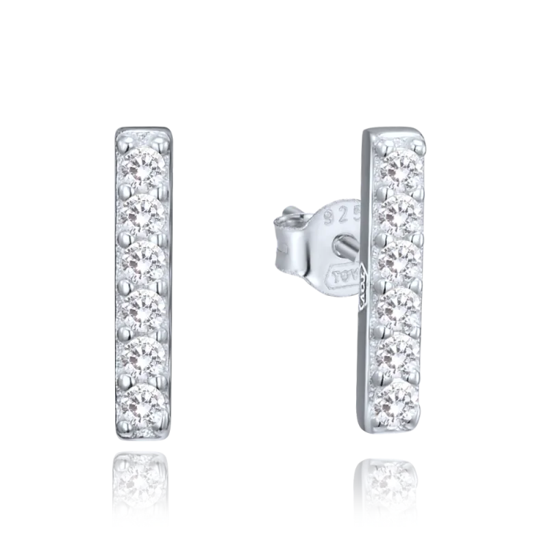 MINET Elegantní stříbrné náušnice s bílými zirkony JMAN0629SE00