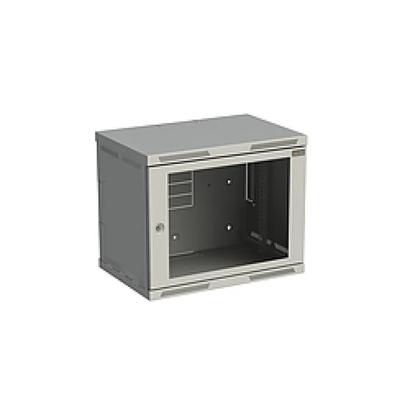 Rozvádzač nástenný SENSA 9U 400mm, dvere sklo, RAL 7035, SENSA-9U-64-11-G…