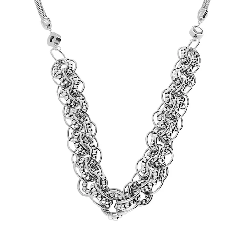 MPM Dámský nerezový náhrdelník 5091 - stříbrné barvy
