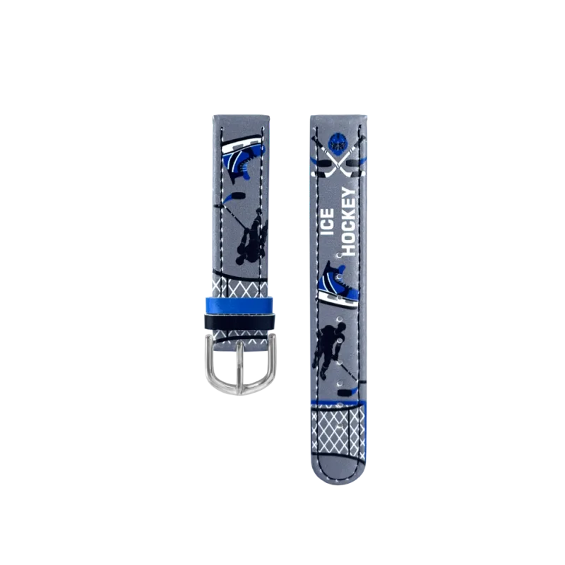 CLOCKODILE Šedý řemínek k dětským hodinkám hokej CSB0112