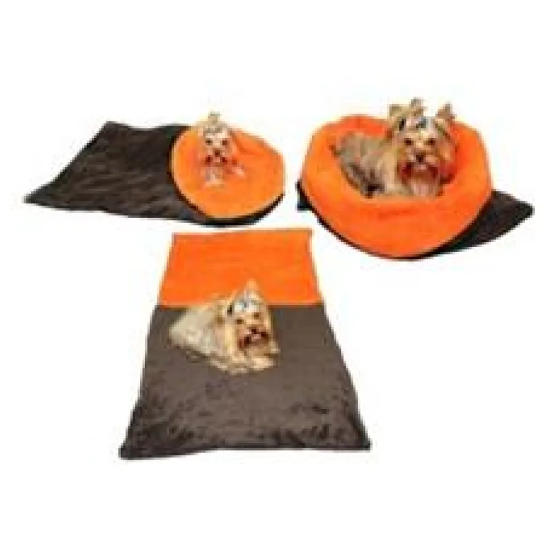 Marysa pelíšek 3v1 pro psy, tmavě šedý/oranžový, velikost XL