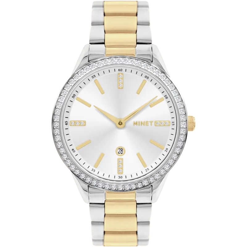 MINET Náramkové stříbrno-zlaté dámské hodinky AVENUE MWL5311