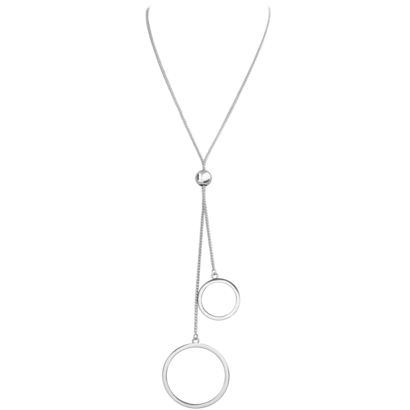 MINET Stahovací stříbrný náhrdelník KROUŽKY Ag 925/1000 10,50g JMAN0242SN70