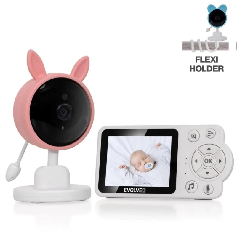EVOLVEO Baby Monitor N3, detská videoopatrovateľka, ružová CAM-3P