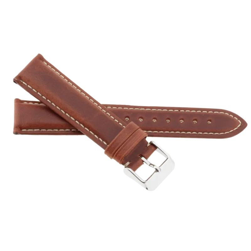 JVD Pánský kožený hnědý řemínek na hodinky kožený R36003/20