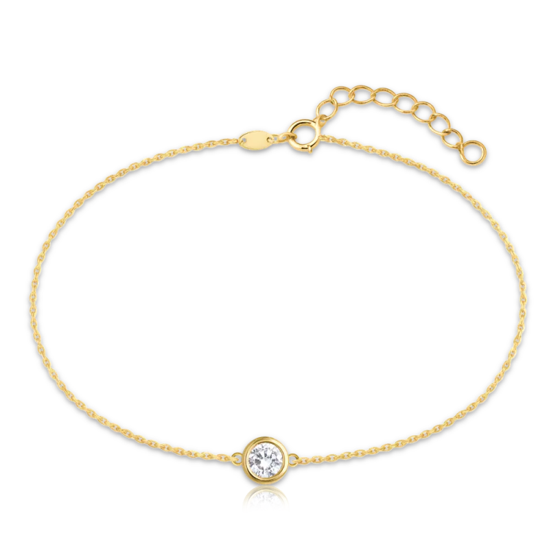 MINET Decentní zlatý náramek s bílým zirkonem Au 585/1000 1,00g JMG0311WGB17