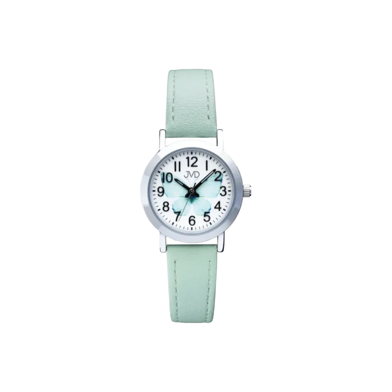 JVD Dětské dívčí zelené náramkové hodinky s motýlkem JVD J7227.2