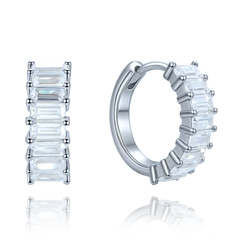 MINET Luxusní stříbrné náušnice s bílými zirkony JMAS0293SE00