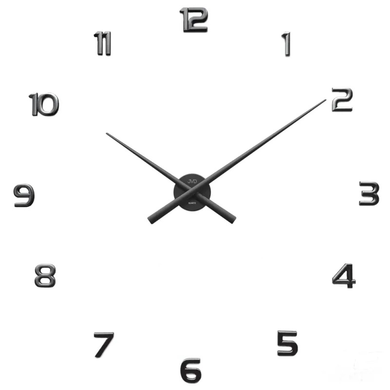 JVD Designové černé nástěnné nalepovací hodiny na zeď JVD HT465.1