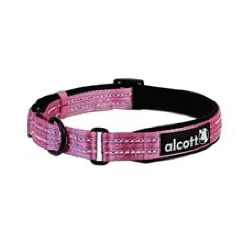 Alcott Reflexní obojek pro psy, Martingale, růžový velikost M