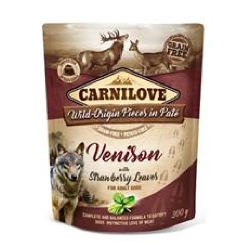 Carnilove Dog Pouch Paté Venison & Strawberry 300 g