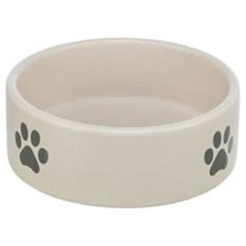 Keramická miska, motiv tlapka 1,4 l/ø 20 cm, světlešedá/šedá