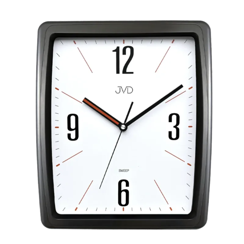 JVD Nástěnné tiché netikající antracitové hodiny JVD HX2496.2