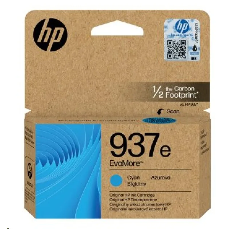 HP 937e EvoMore Cyan Original Ink Cartridge 1650 str 4S6W6NE#CE1