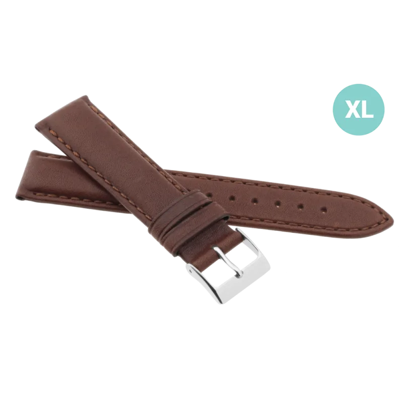 JVD Pánský hnědý kožený řemínek na hodinky R42202/18XL