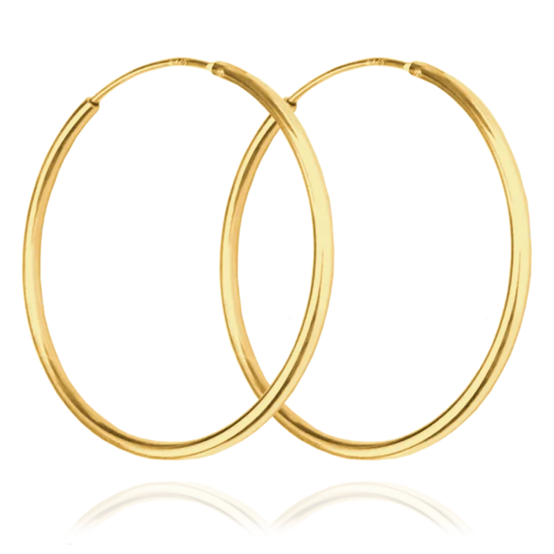 MINET Pozlacené stříbrné náušnice KRUHY 5 cm