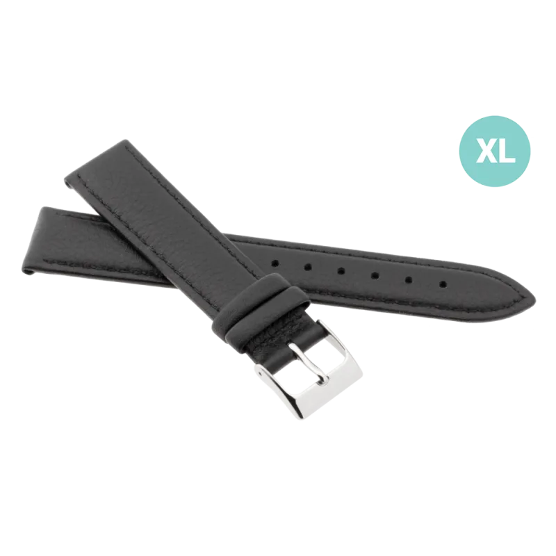 JVD Pánský černý kožený řemínek na hodinky R41401/24XL