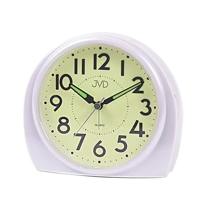 JVD Ručkový analogový netikající tichý budík JVD SRP3701.2 s luminiscenčním displejem