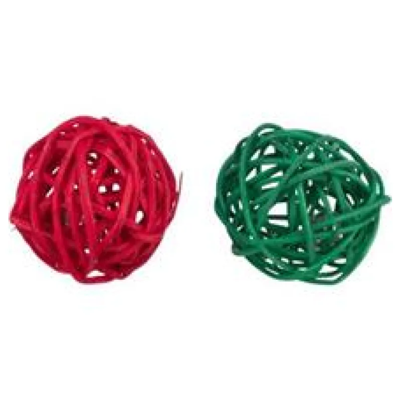 Xmas Balls - set 2 kuliček pro hlodavce, s rolničkami, 4 cm 1 set