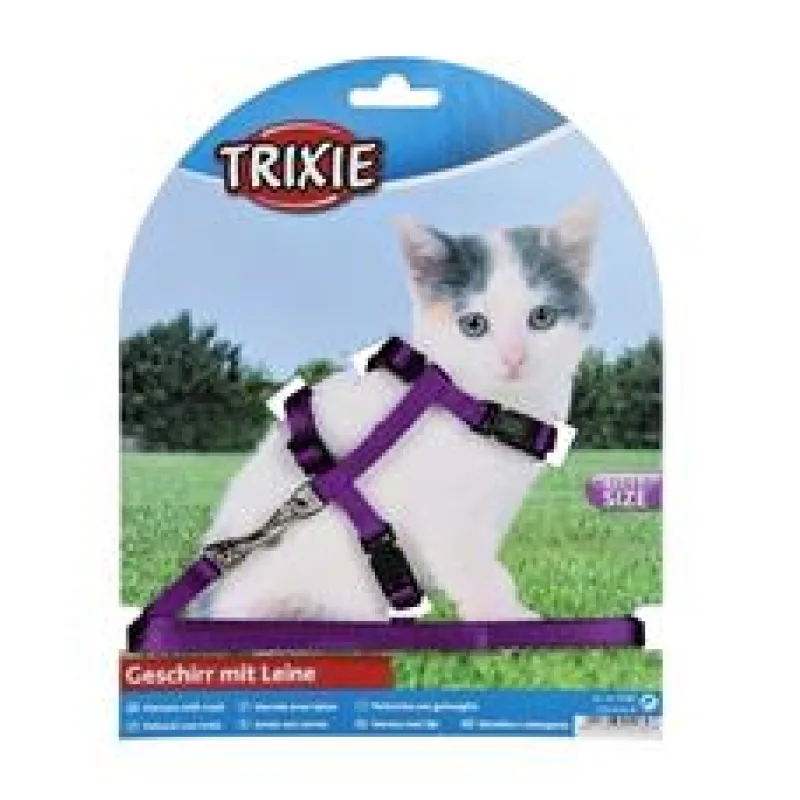 Nylonový postroj pro koťata jednobarevný TRIXIE 19-31 cm/8 mm