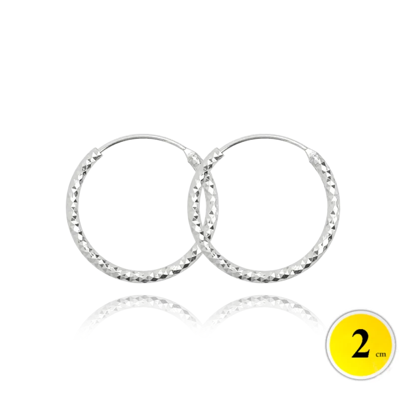 MINET Broušené stříbrné náušnice KRUHY 2 cm JMAN0392SE02