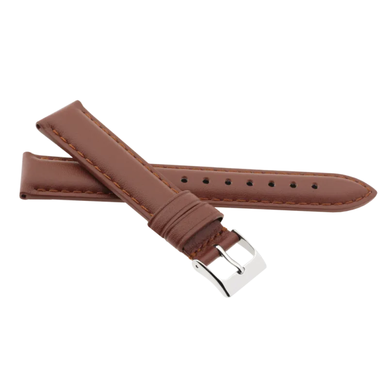 JVD Kožený unisex hnědý řemínek na hodinky R41302/14