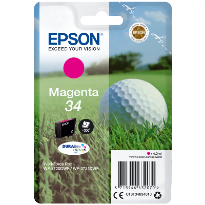 Epson Singlepack Magenta 34 DURABrite Ultra Ink C13T34634010