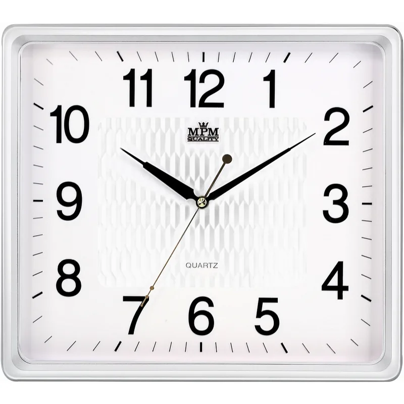 MPM Hranaté bílé hodiny MPM E01.2929